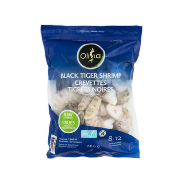 Image of Olivia Frozen Black Tiger Shrimp 8/12 - 1 x 680 Grams